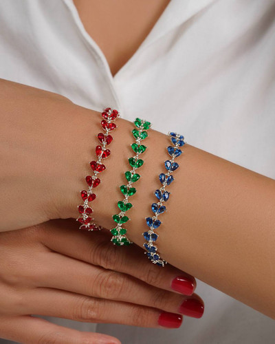 دستبند نگین رنگی سوارسکی